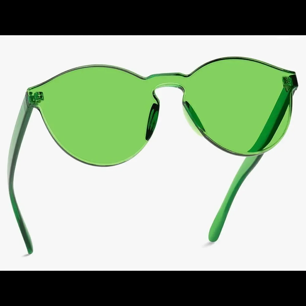 GREEN Rimless Sunglasses Transparent - new in PACKAGE